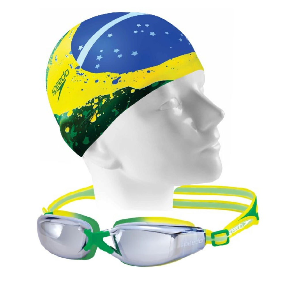 Kit Natação Speedo Óculos X Vision Espelhado Adulto + Touca Brasil ...