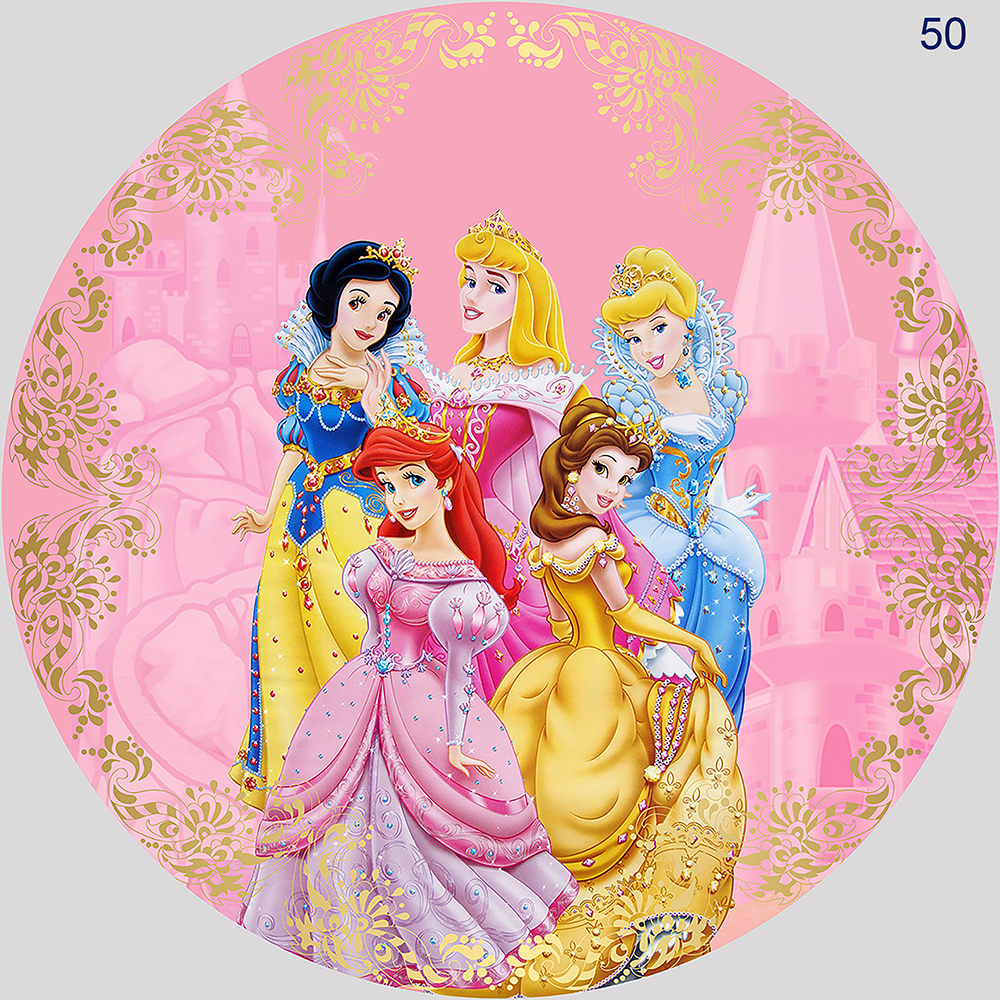 Painel Redondo Tecido Sublimado C/elástico Princesas