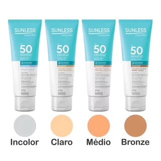 Protetor Solar Facial Sunless FPS 50 - 60g Com cor e Incolor