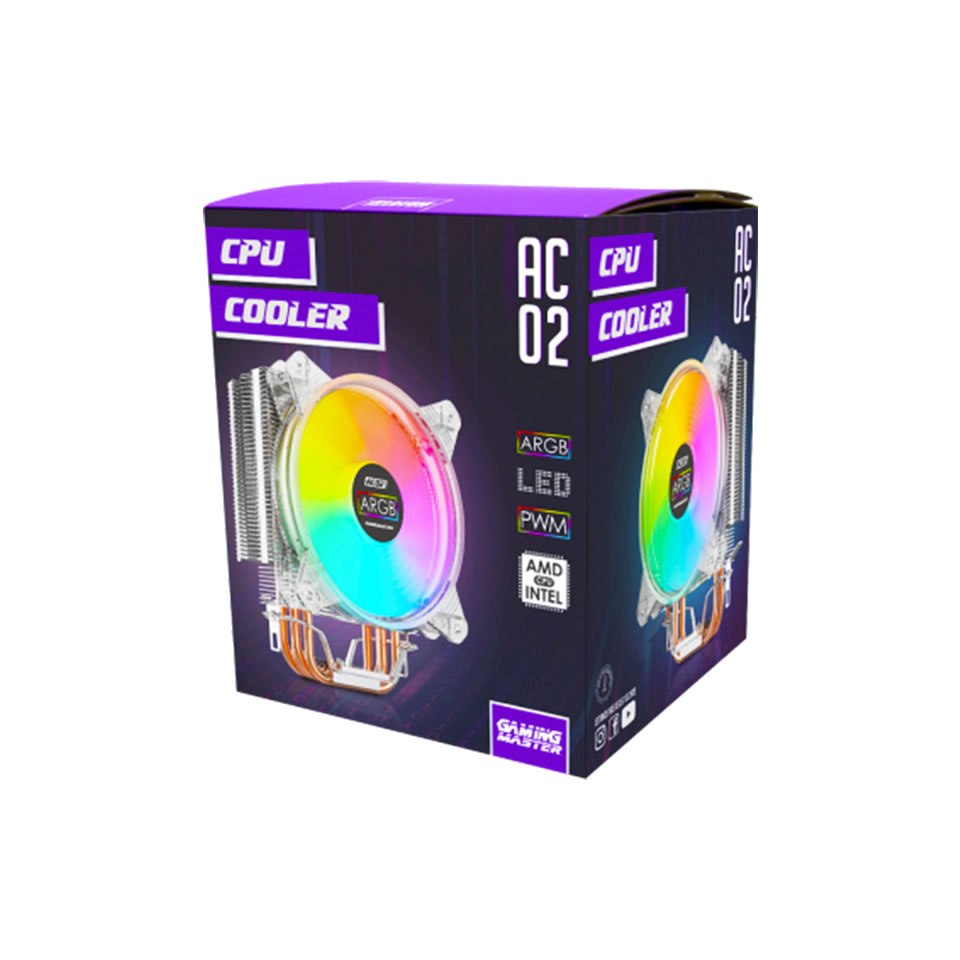 Cooler p/ Intel/AMD GAMING MASTER AC02 ARGB (TDP 150W) | Shopee Brasil