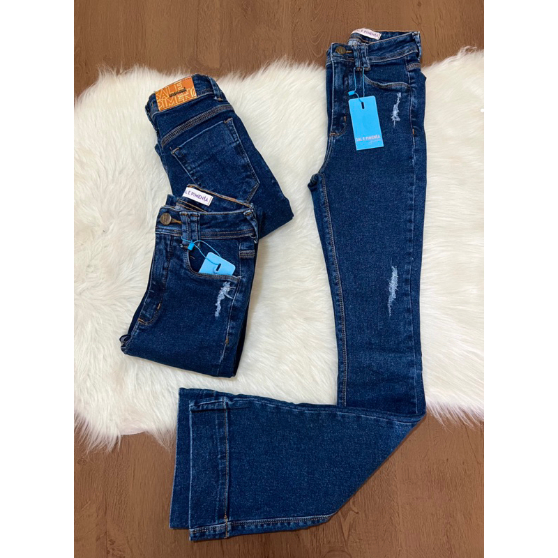 calça jeans feminina sal e pimenta ORIGINAL linha premium estampa