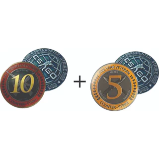 COMBO 2 MOEDAS 5 E 10 DE SERVIÇO CSGO COUNTER STRIKE