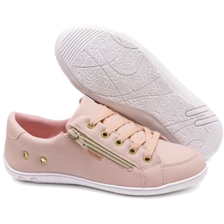 tênis feminino branco casual caminha calce fácil cano baixo