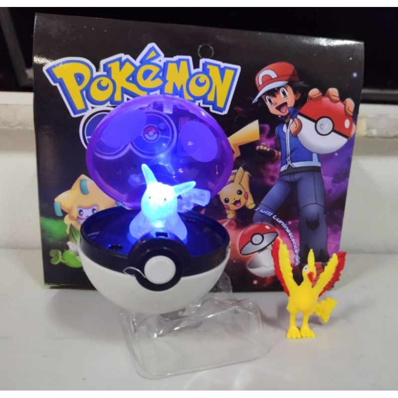Pokebola Timer Ball 7cm Tamanho Com 10 Pokemon Aleatório