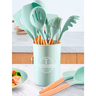 ASIA HOME Kit 12 Colher Espatula Silicone Utensilio Cozinha