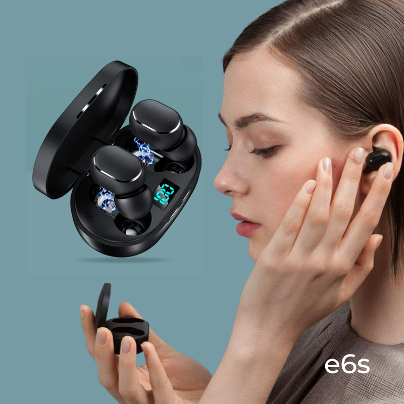Fone De Ouvido Sem Fio E6s Bluetooth 5.0 Tws Preto