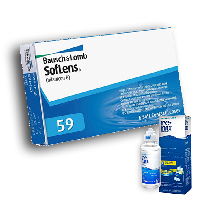 Lente De Contato Soflens 59 Mensal e Renu 60ml