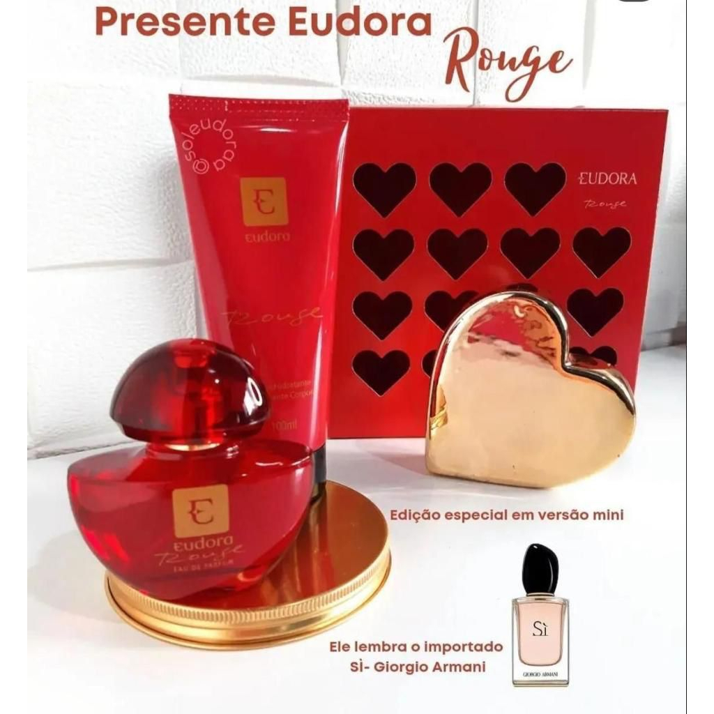 Kit Perfume + Hidratante Acetinado Rouge Eudora