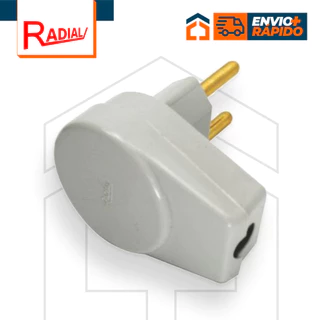 Tomada Macho 2 Pinos 10A Reforçado 90º Plug 250V Plugue Para Extensão Pino Macho Radial