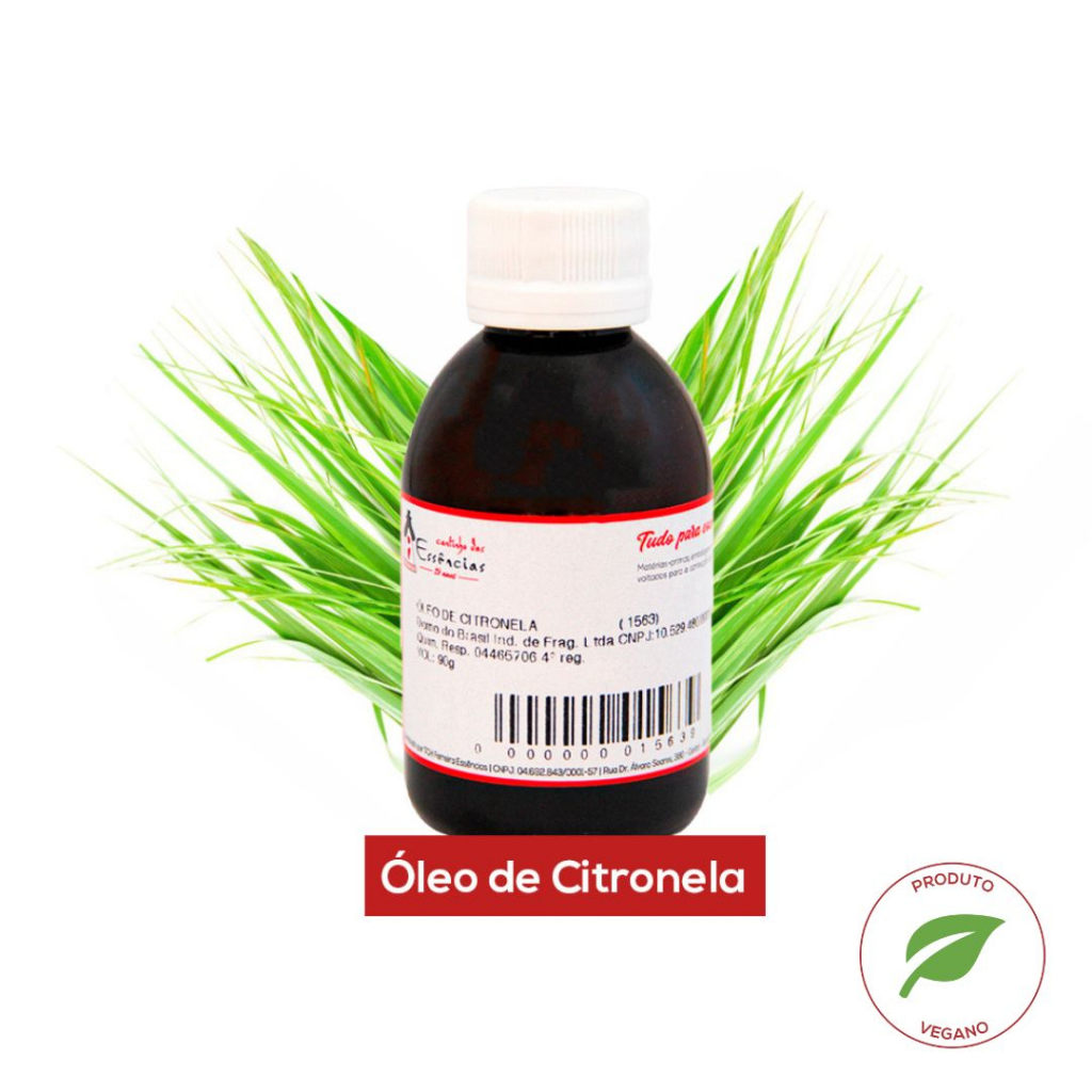 Óleo vegetal de Citronela 90g para cremes, sabonetes e cosméticos em geral.