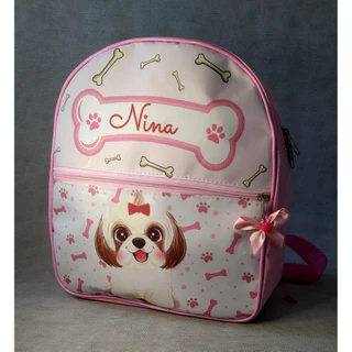 Mochila personalizada cachorrinho shitzu pet ou criança