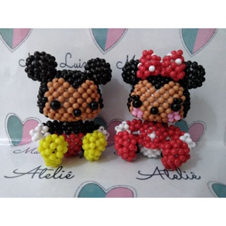 chaveiro de miçangas mickey ou minnie
