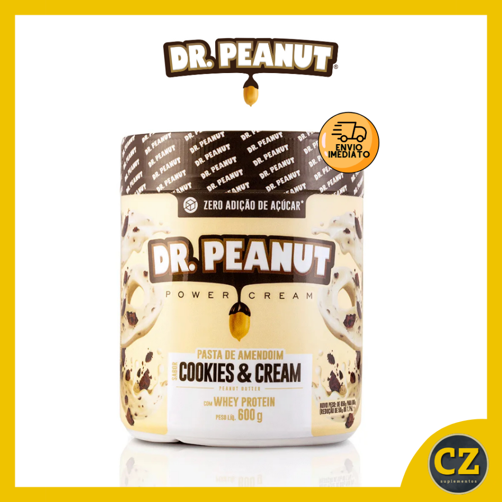 Pasta De Amendoim Cookies & Cream com Whey (600g) – Dr Peanut