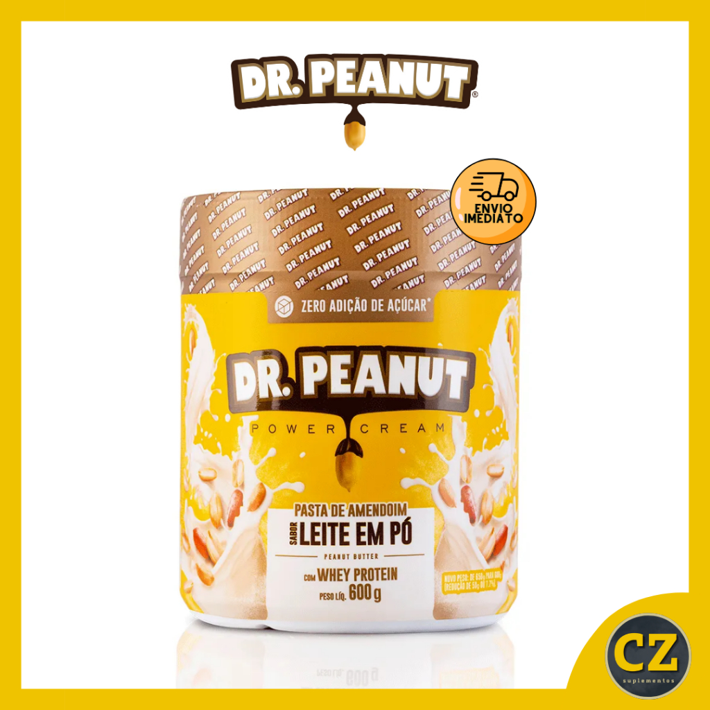 Pasta De Amendoim com Whey Leite em Pó (600g) – Dr Peanut