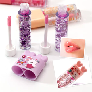 Lip Gloss 2 em 1, Brilho Labial, Glitter Coelho, Brilho Intenso e Duradouro, Hidratação Profunda em Oferta na Shopee
