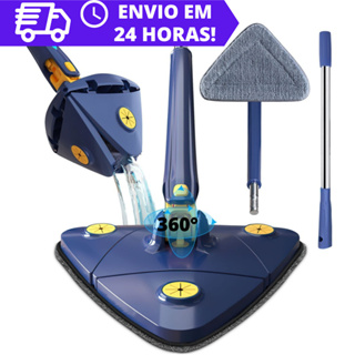 Esfregão Triangulo Mop 360° Giratório De Limpeza Ajustável Profissional