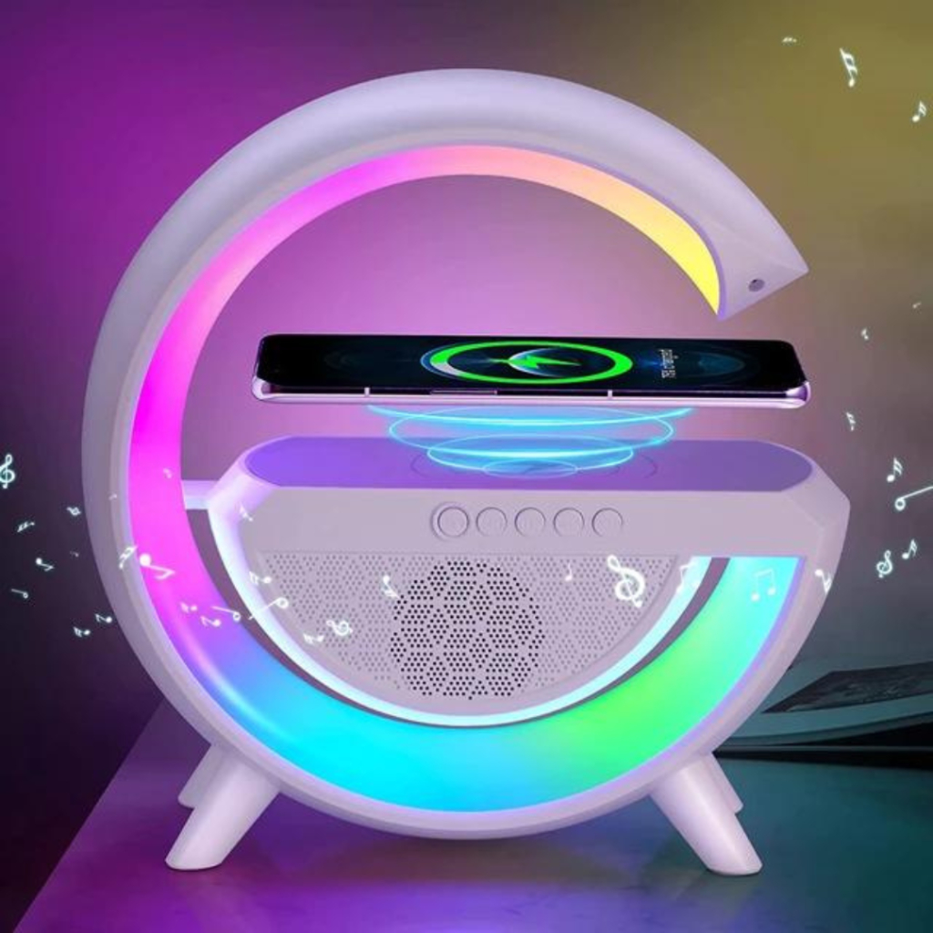 G-Speaker Smart Station - Luminária Bluetooth Inteligente Carregador Sem Fio Alarme Luz RGB