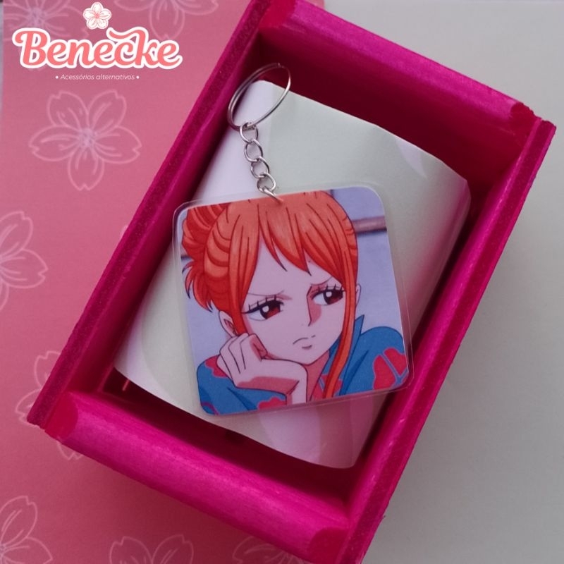 Chaveiro Nami | One piece | Dupla Face | Anime | Shopee Brasil