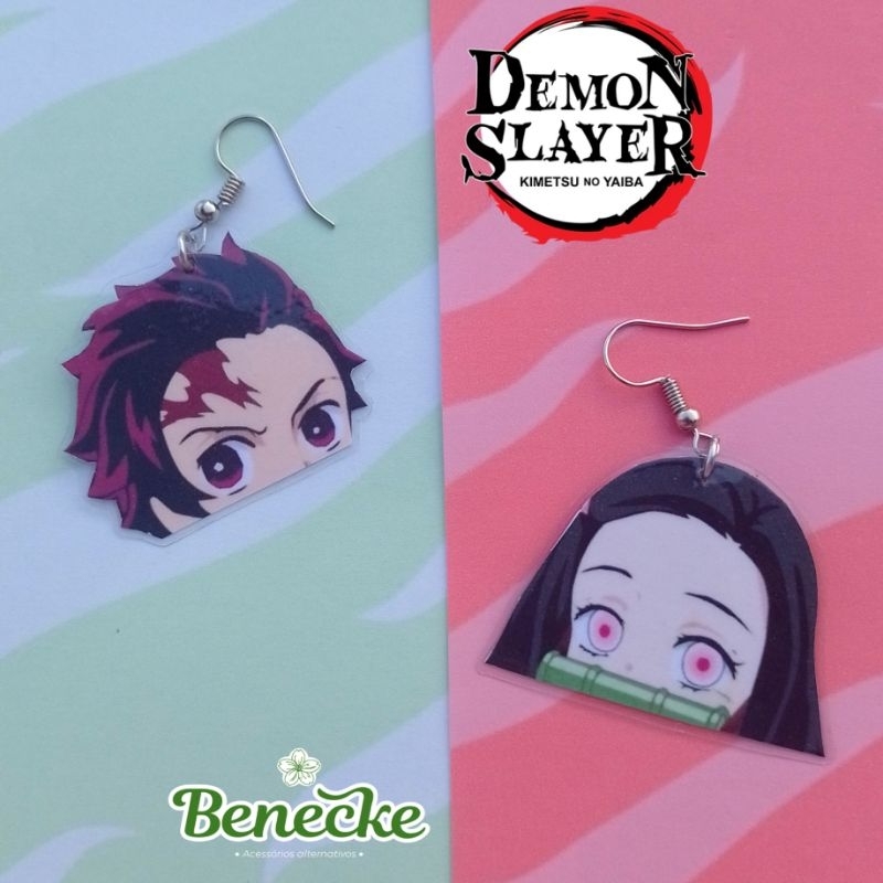Brincos de Anime | Demon Slayer | Kimetsu no Yaiba | Nezuko | Tanjiro ...
