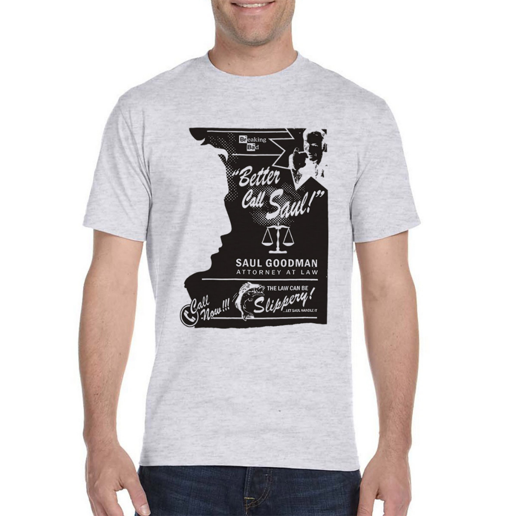 T-shirt Breaking Bad Better Call Saul Logo - Coton Blanc, Manches Courtes, Coupe Classique Unisexe - 2