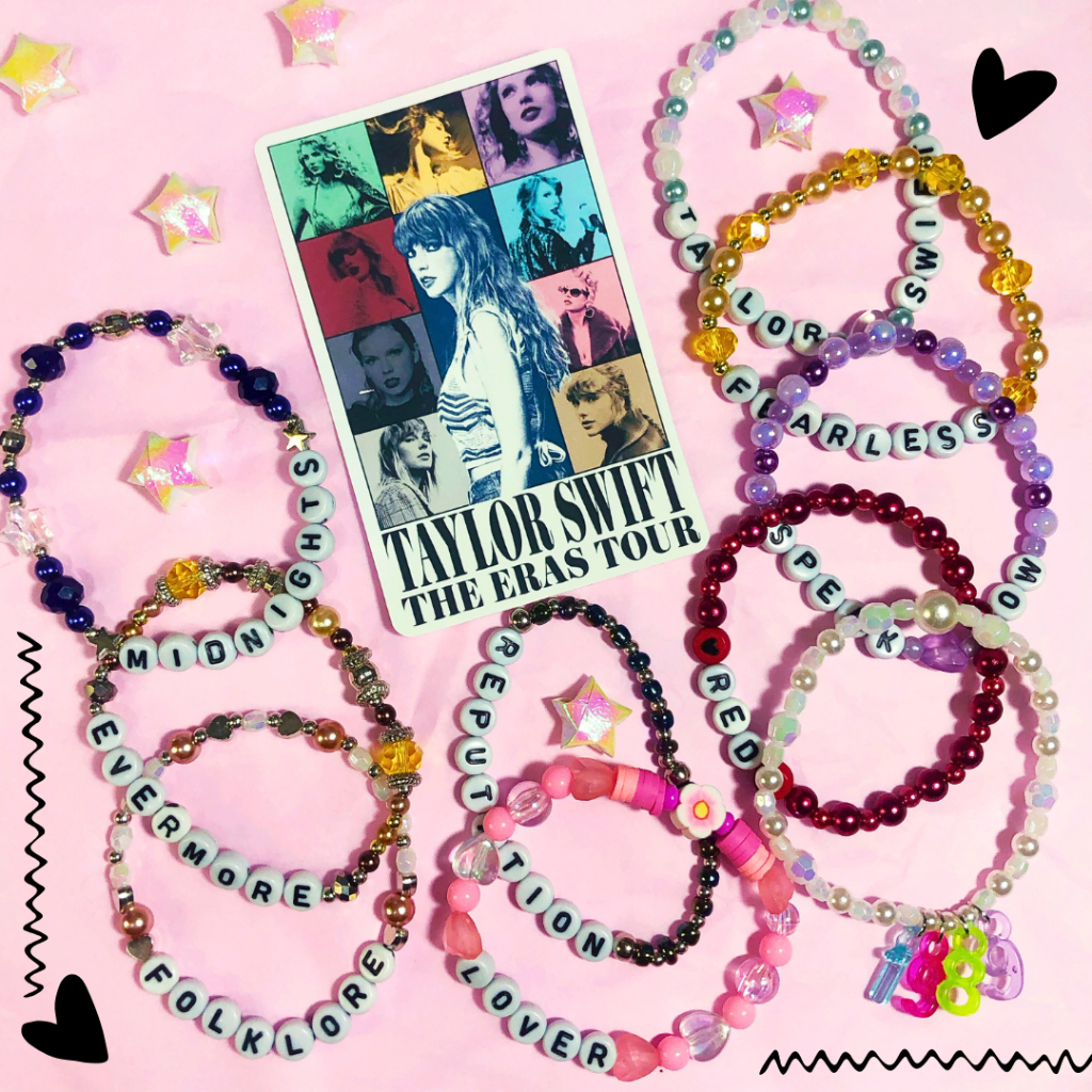 Kit c/ 10 pulseiras Friendship bracelets Taylor Swift tipo cristal