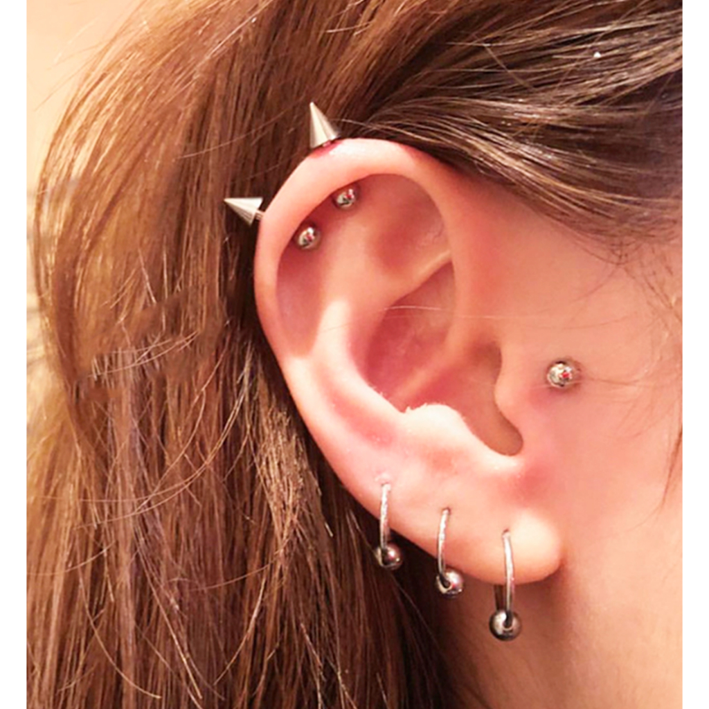 Piercing Es38 Aço Orelha Cartilagem 4 - 5 - 6mm Par 2 Peças
