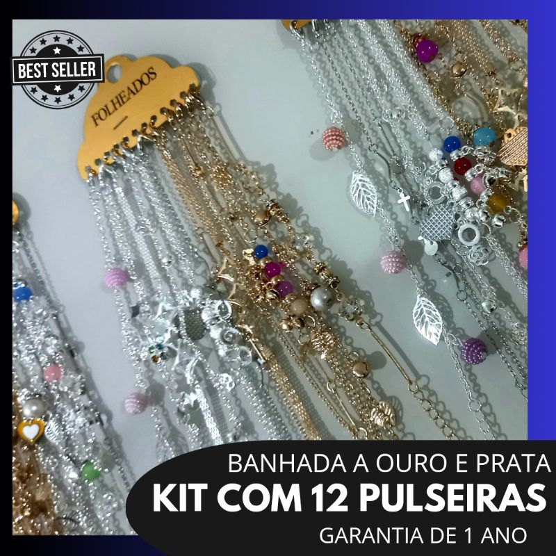 pulseiras Ouro e Prata com garantia de ano Antialérgico e envio imediato Shopee Brasil