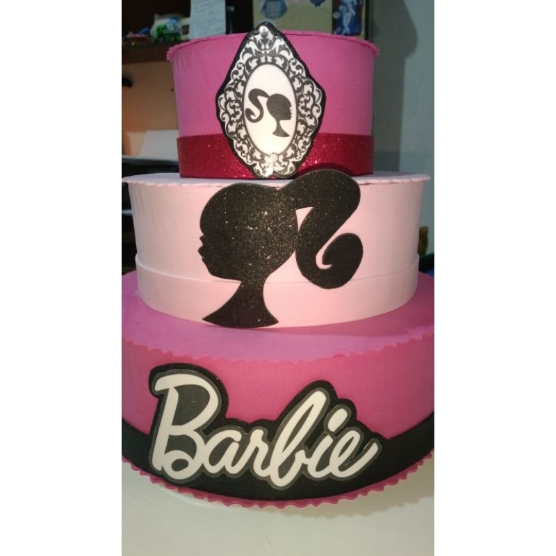 Bolo Fake Falso Para Festa No Tema Barbie