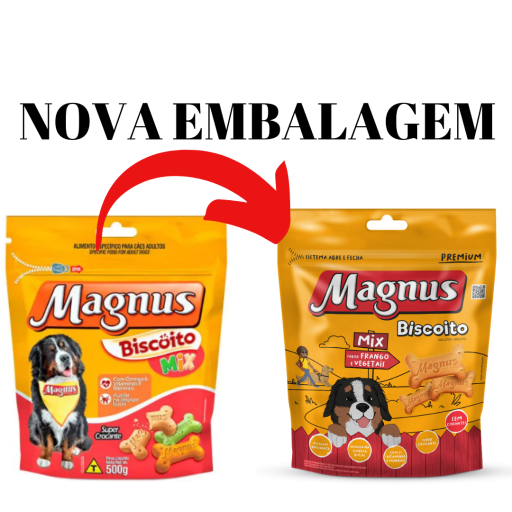 Biscoito Petisco para Cachorro Magnus Mix 500g Frango e Vegetais ...