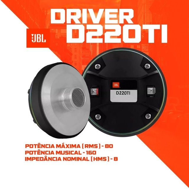 Driver Jbl Selenium D220 Ti 160wpmpo/80wRms 8 Ohms Titânio 44mm
