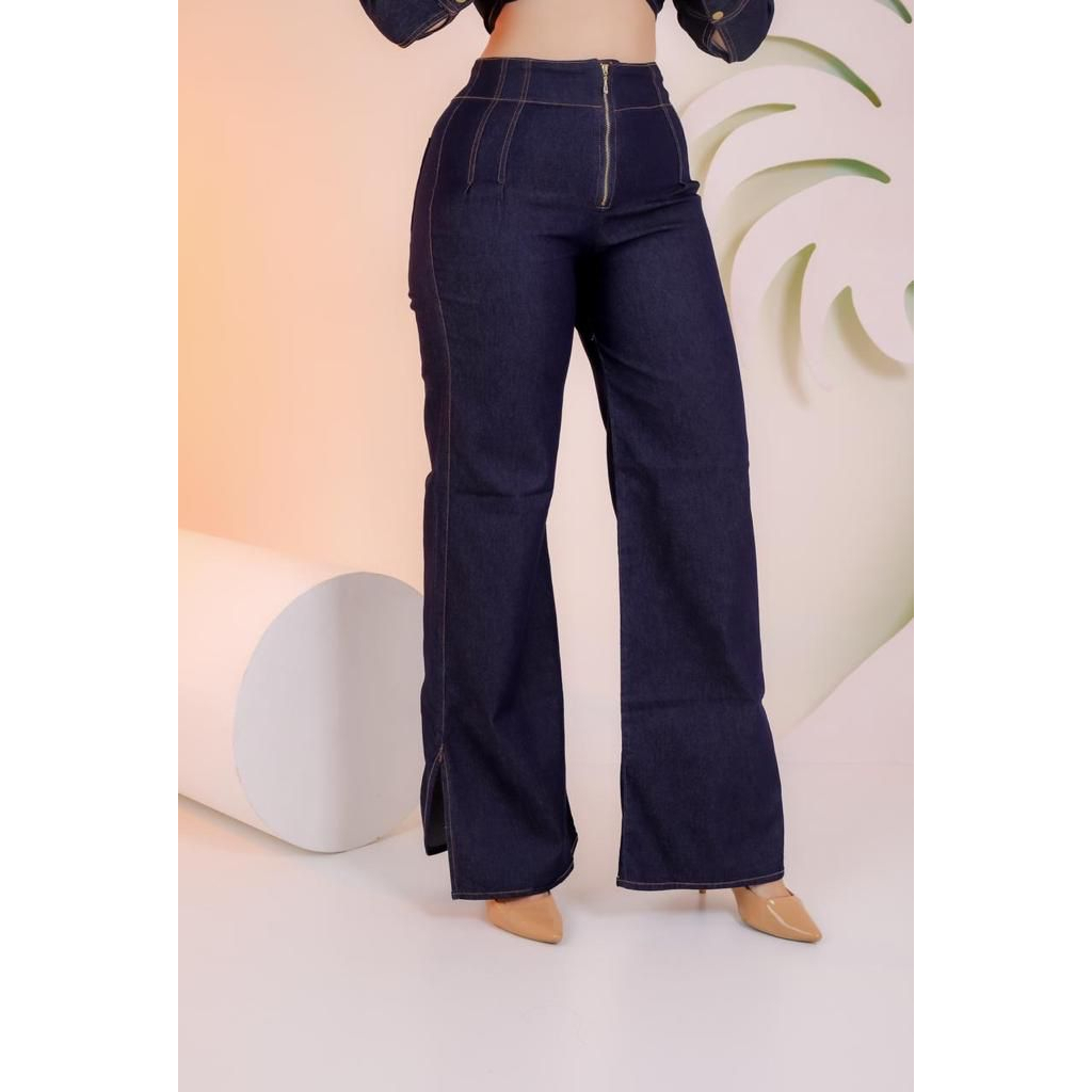 Calça Pantalona Wide Leg Jeans em Promoção na Shopee Brasil 2024