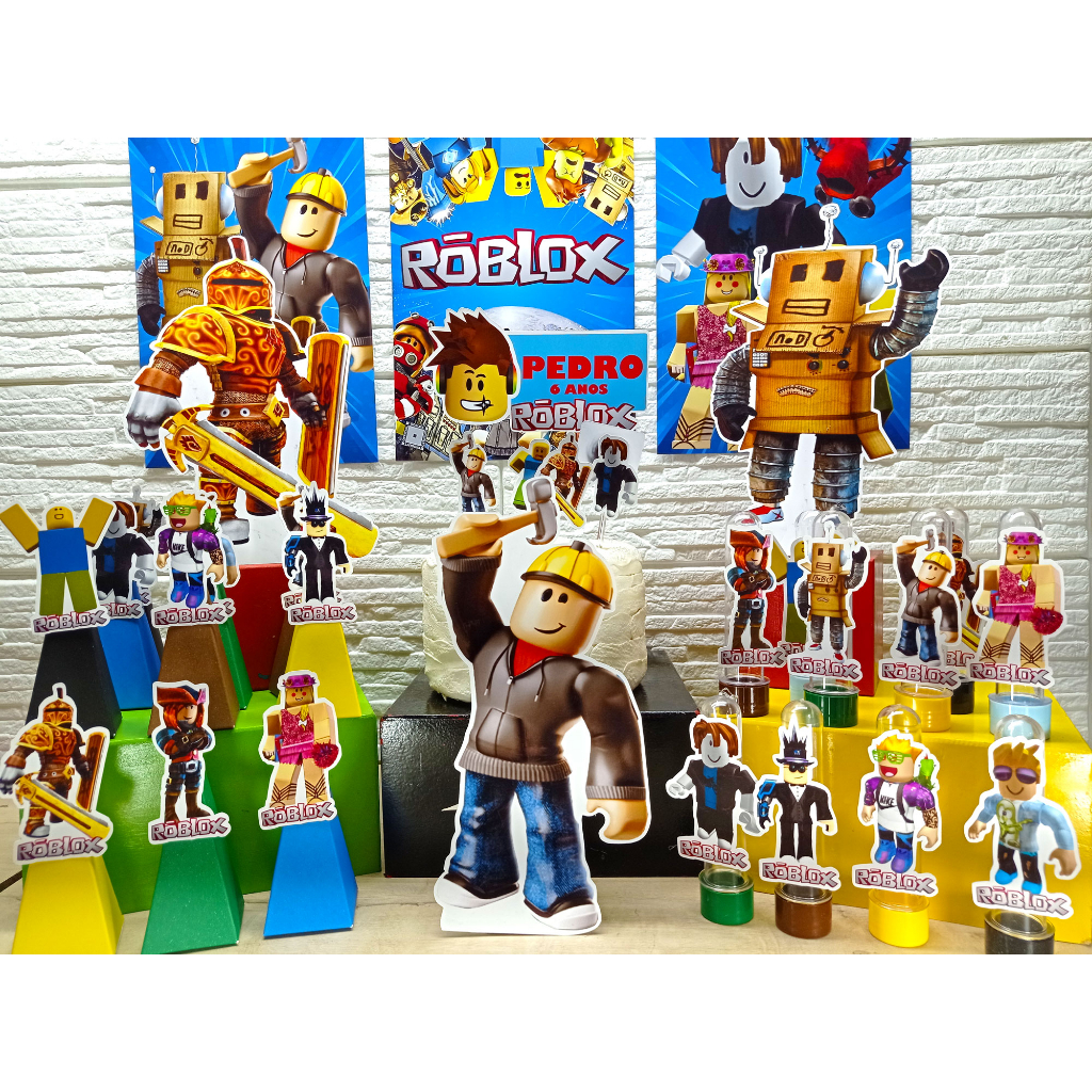 Kit Festa Roblox - Topo Personalizado - Completa