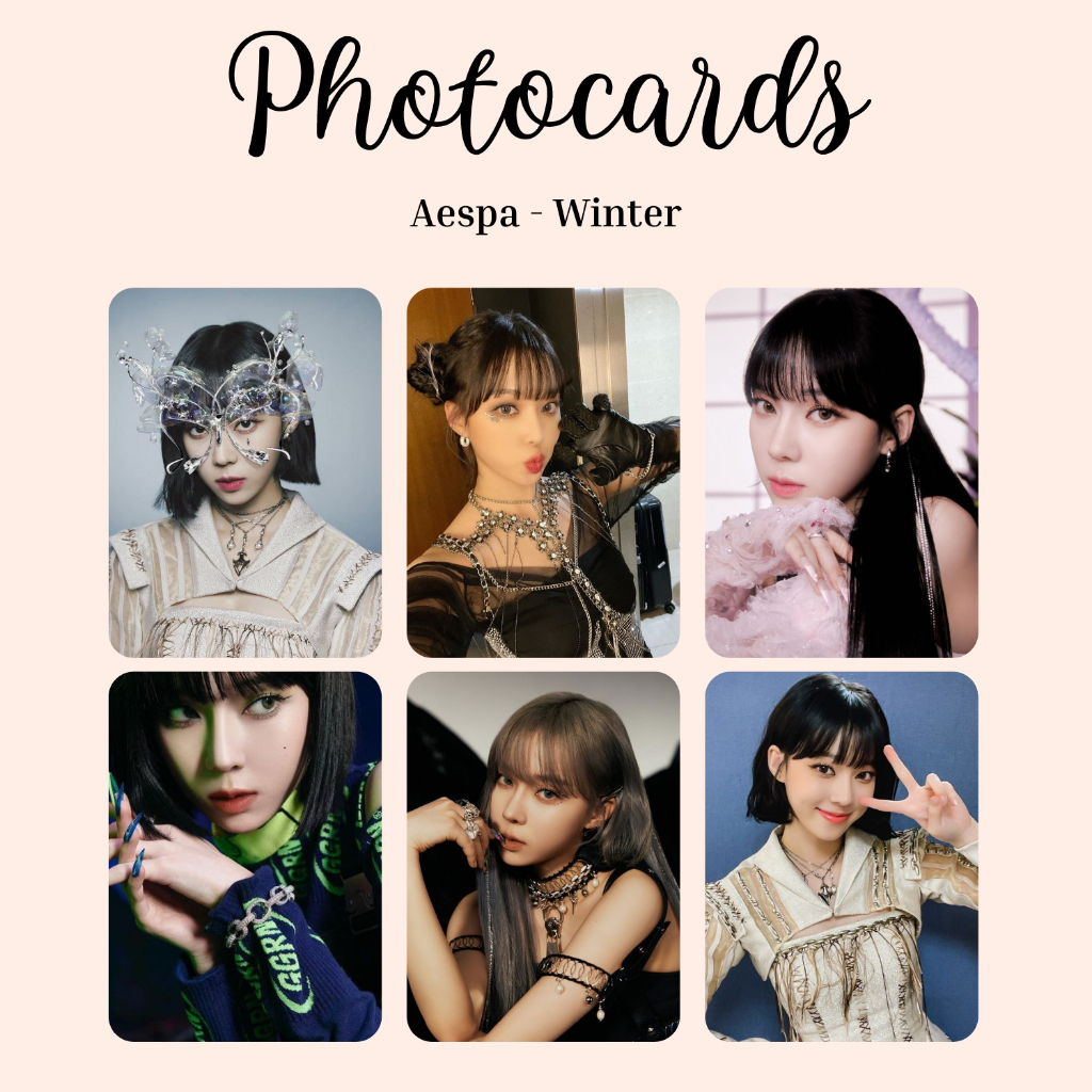 Kit 6 Photocards Aespa Winter Fanmade C Sleeve Shopee Brasil