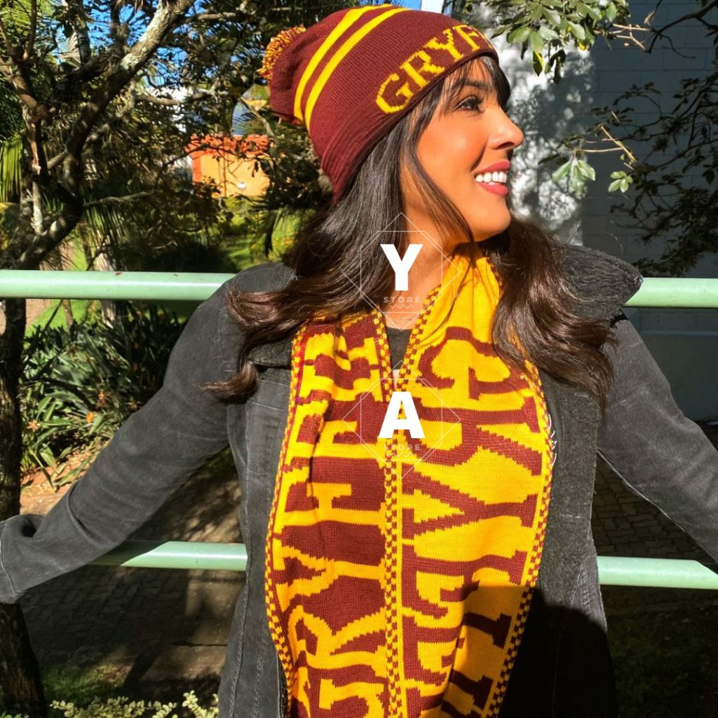 Conjunto Cachecol + Touca Casas de Hogwarts (Harry Potter)