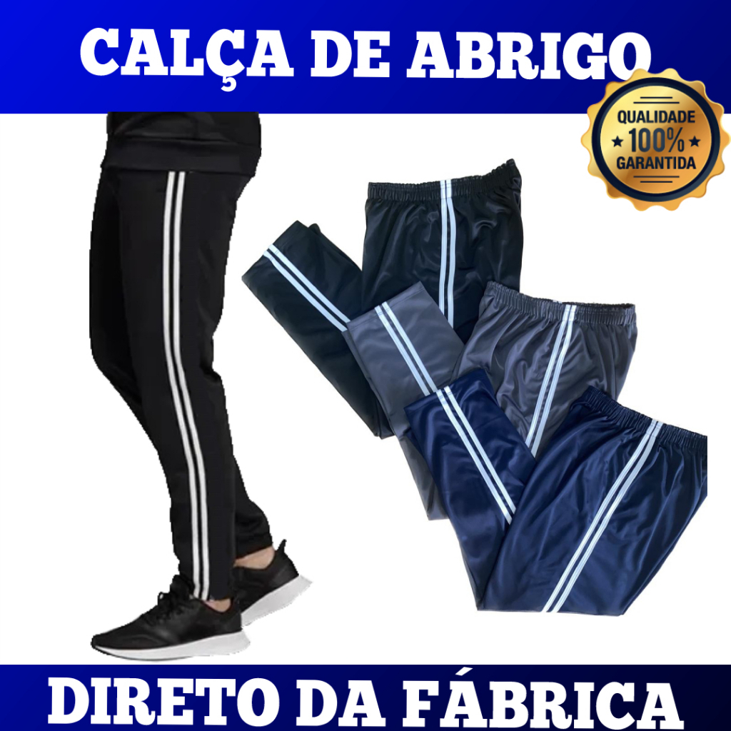 Calça Esportiva - Agasalho - Abrigo - Adulto e Plus Size