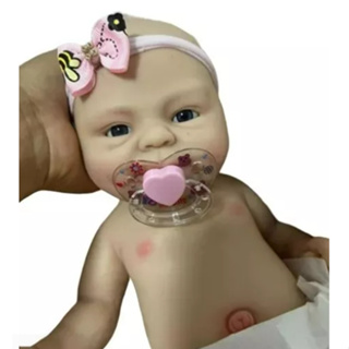 Mini Bebê Reborn Silicone Sólido Molinha Menina.