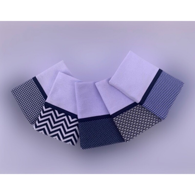 kit panos de prato azul marinho e branco