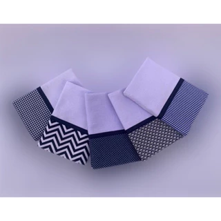 kit panos de prato azul marinho e branco
