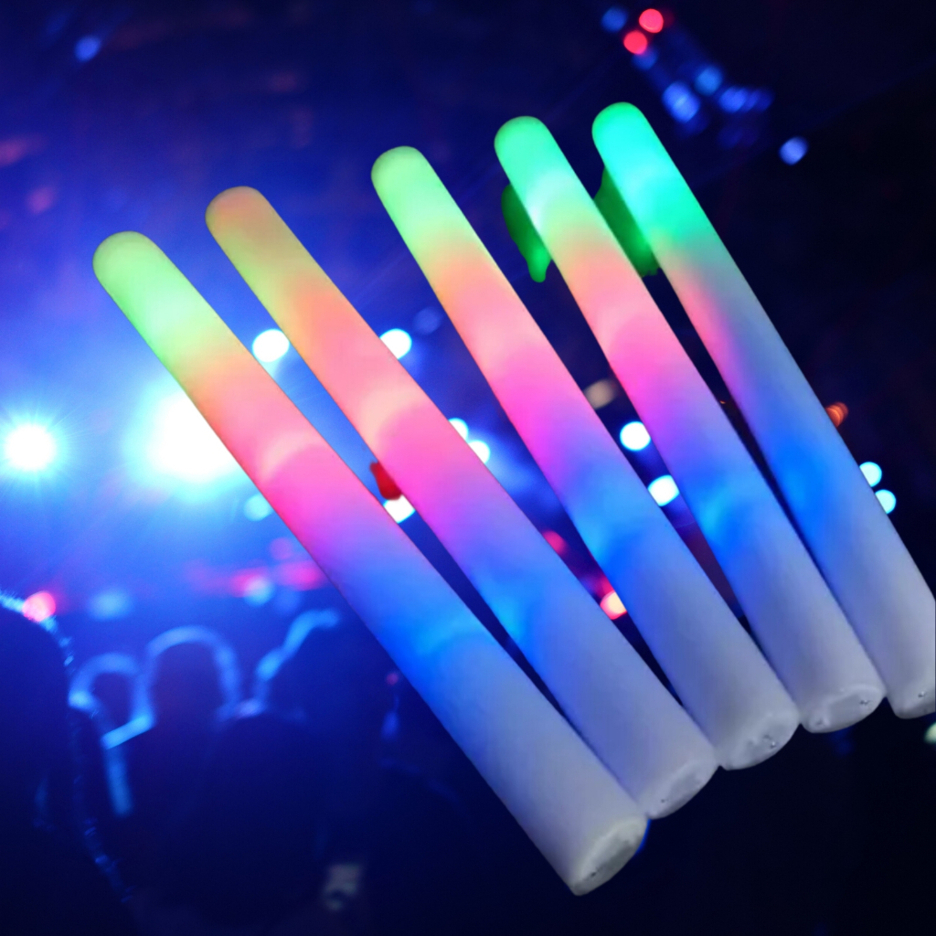 Kit Bastão Espuma Led Luzes Neon Decoração Casamento Formaturas