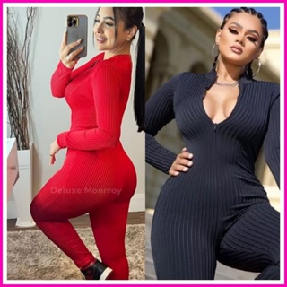 Pum-Women's Summer Bodycon Rompers Manga Longa Cruzada Sem Costas Pescoço  Sólido Cor Do Macacão Fato De Salto