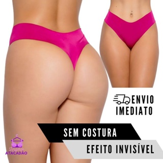 Kit Com 3 Calcinhas Fio Dental Sem Costura Corte Laser