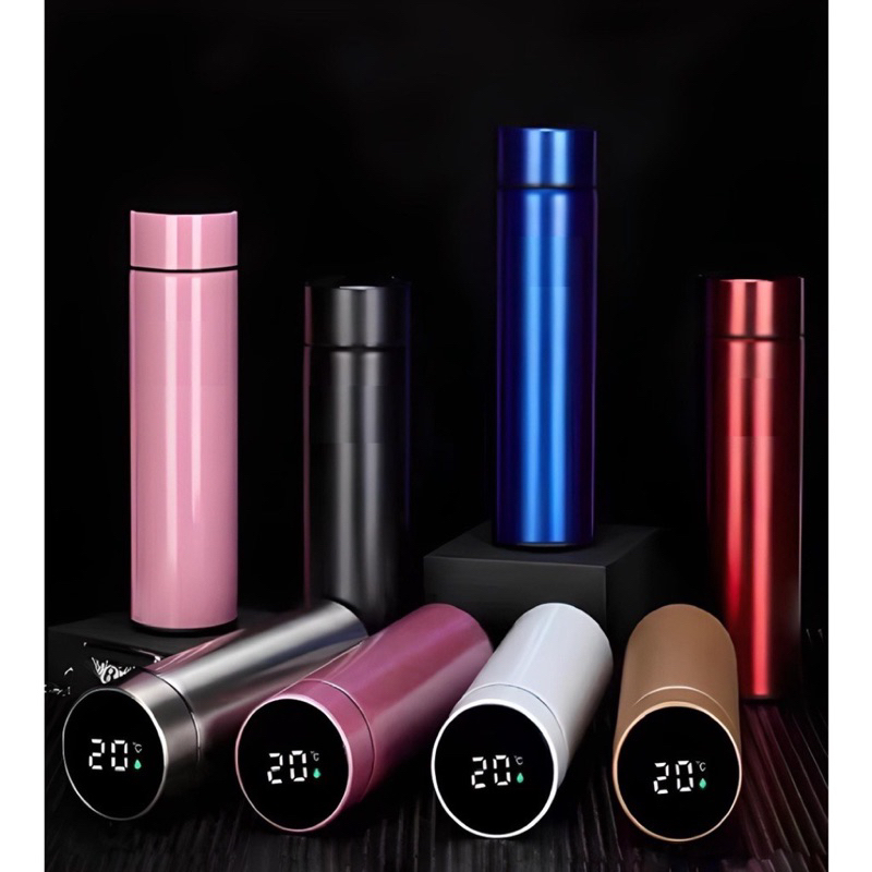 Garrafa Térmica Em Aço Inox Com Termômetro Digital 500ml Led