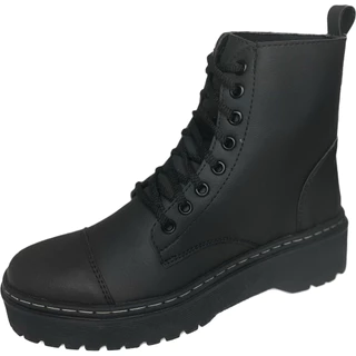 Bota Coturno Tratorado Feminino Rock Cano Medio Blogueira
