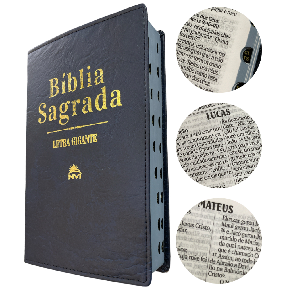 Bíblia Sagrada Nvi Letra Grande Capa Luxo Masculina Feminina | Shopee ...