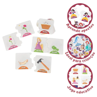 JOGO DOS OPOSTOS EDUCATIVO PRINCESAS DISNEY 24 PEÇAS GRANDES em Oferta na Shopee