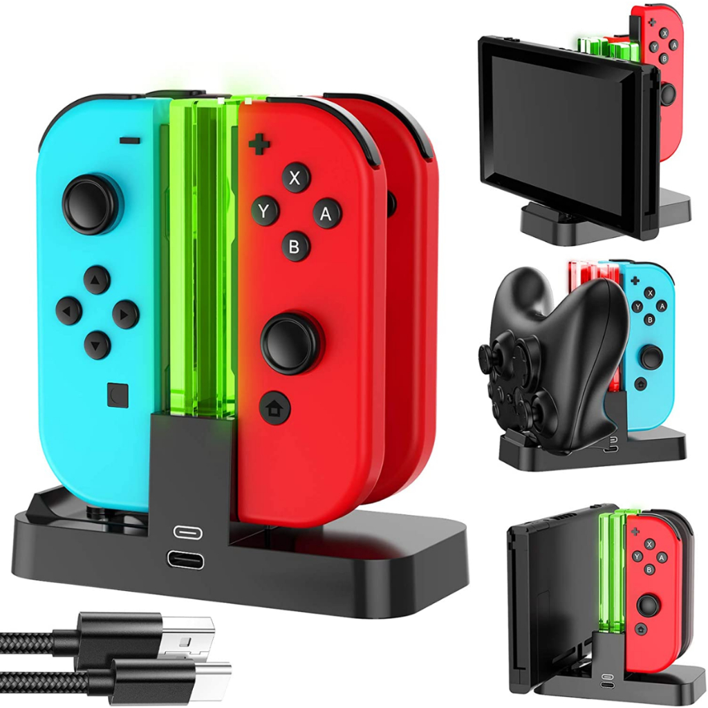 Base Multifuncional Para Nintendo Switch e Switch Oled Carregador Suporte  Cooler 2 USB Suporte 8 Jogos 