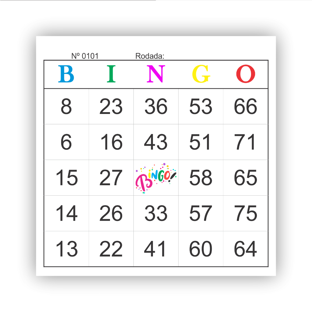Cartela de Bingo Personalizada (Kit com 30 Blocos - 3000 cartelas ...