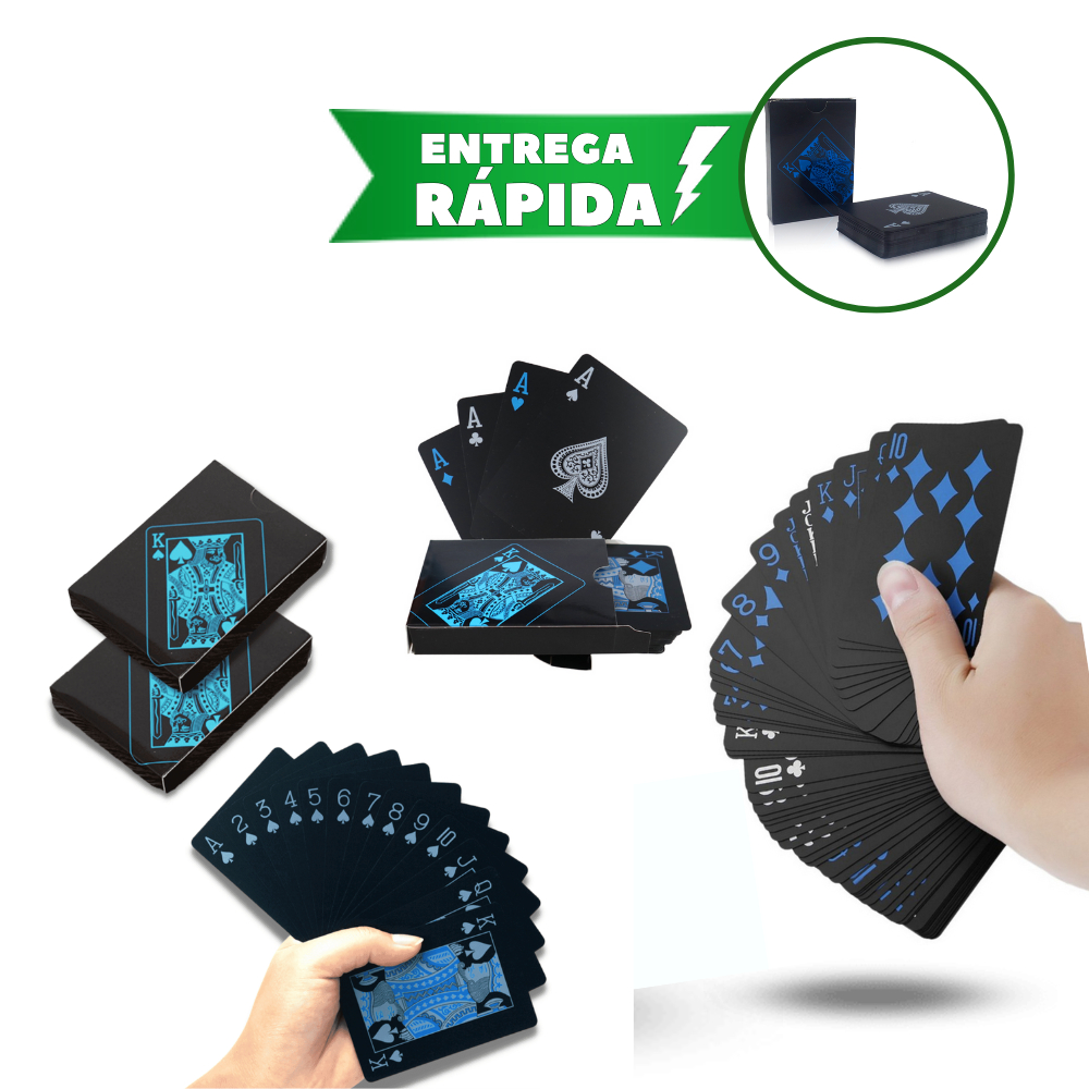 2un Baralho Jogo De Cartas Preto Com Azul 54 Cartas : :  Brinquedos e Jogos