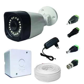 Camera de Segurança p/ Ligar na TV - Kit Completo com 50mt Cabo