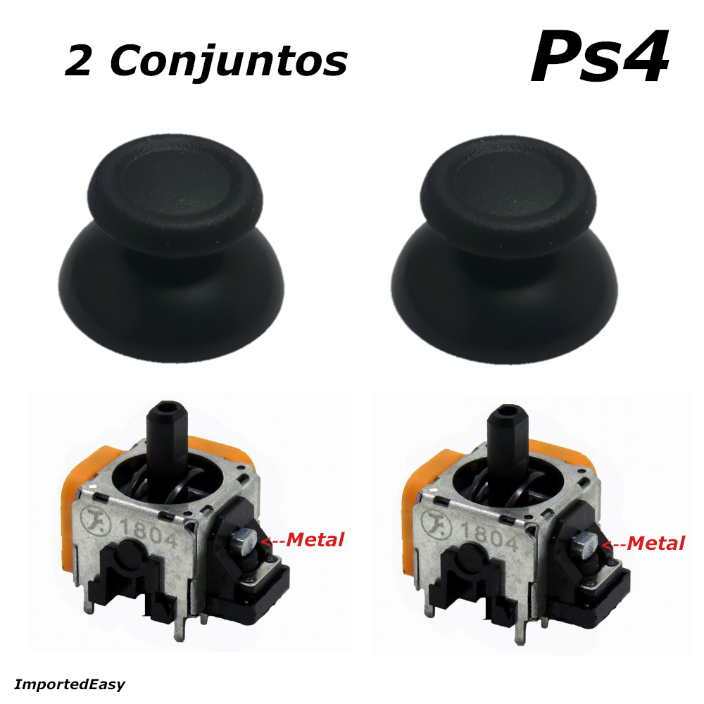 2 Conjuntos Botões Analógicos e Sensores Para Ps4